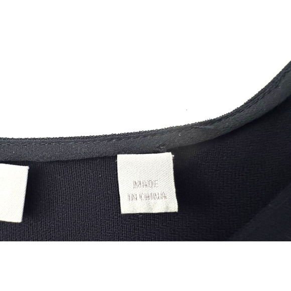 Vince Top S Double-Face Crepe Round Neck Bracelet-Sleeve Pullover Midnight Navy - Picture 5 of 10